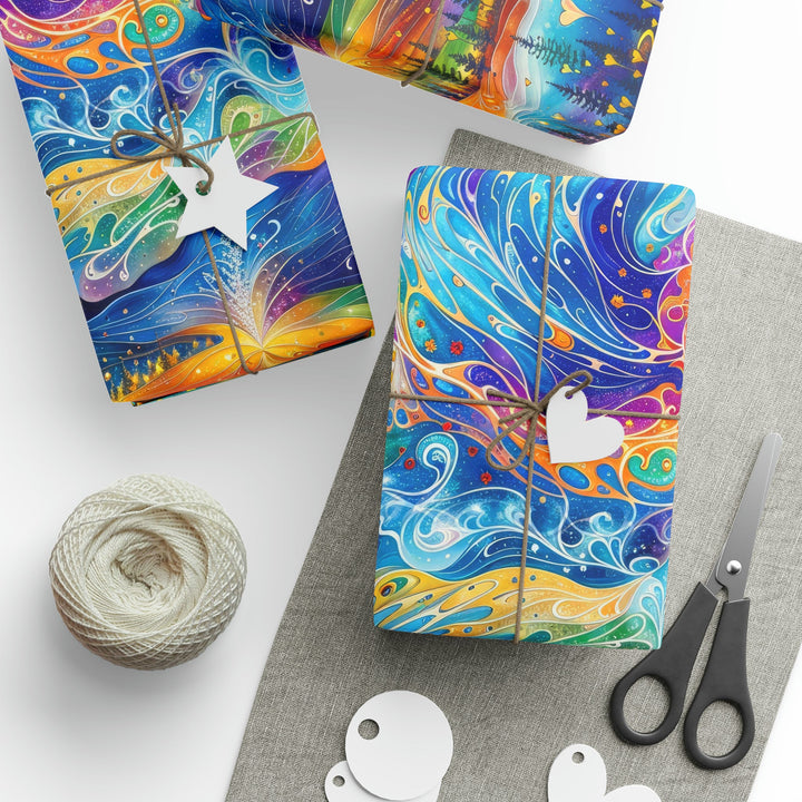 Cosmic Vibrant Landscape - Wrapping Paper - Home Decor - g(0D·IO) - 30" x 180" - Matte -