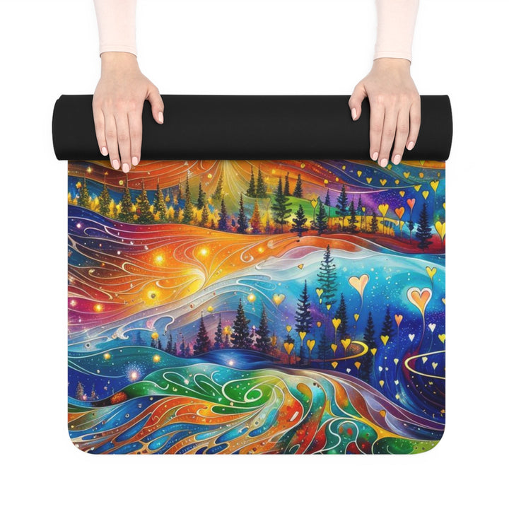 Cosmic Vibrant Landscape - Yoga Mat - Home Decor - g(0D·IO) - 24” x 68” - -