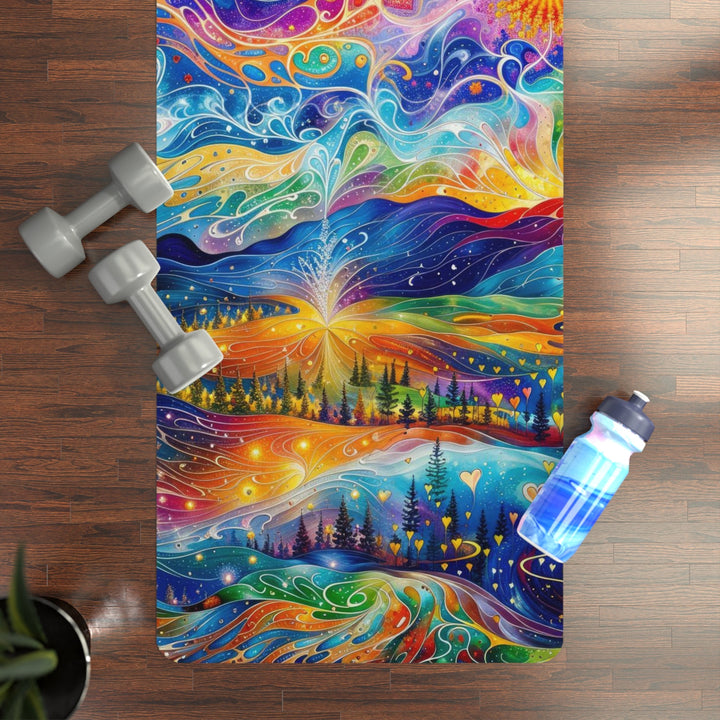 Cosmic Vibrant Landscape - Yoga Mat - Home Decor - g(0D·IO) - 24” x 68” - -