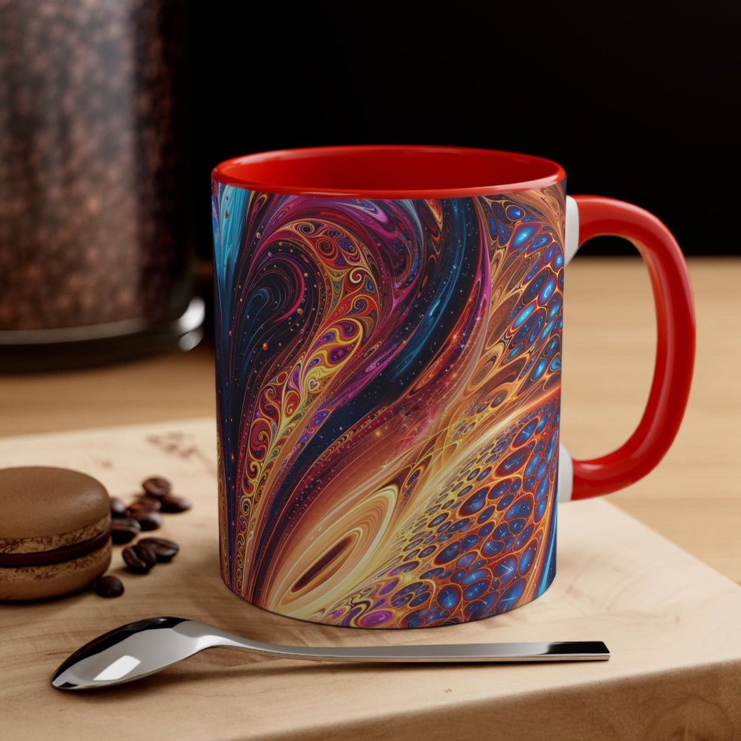 Cosmic Vibrant Swirls - Accent Coffee Mug - Mug - g(0D·IO) - Pink - 11oz -