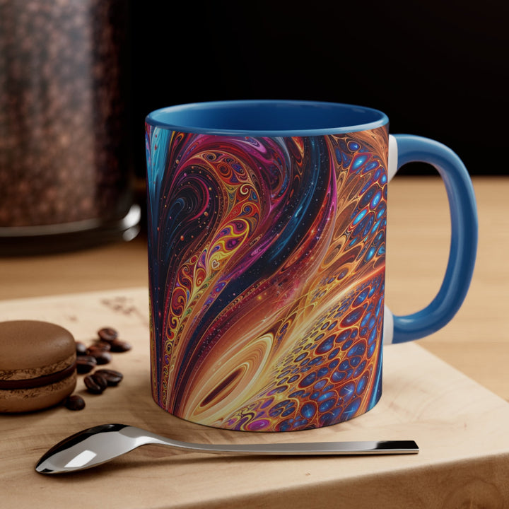 Cosmic Vibrant Swirls - Accent Coffee Mug - Mug - g(0D·IO) - Pink - 11oz -