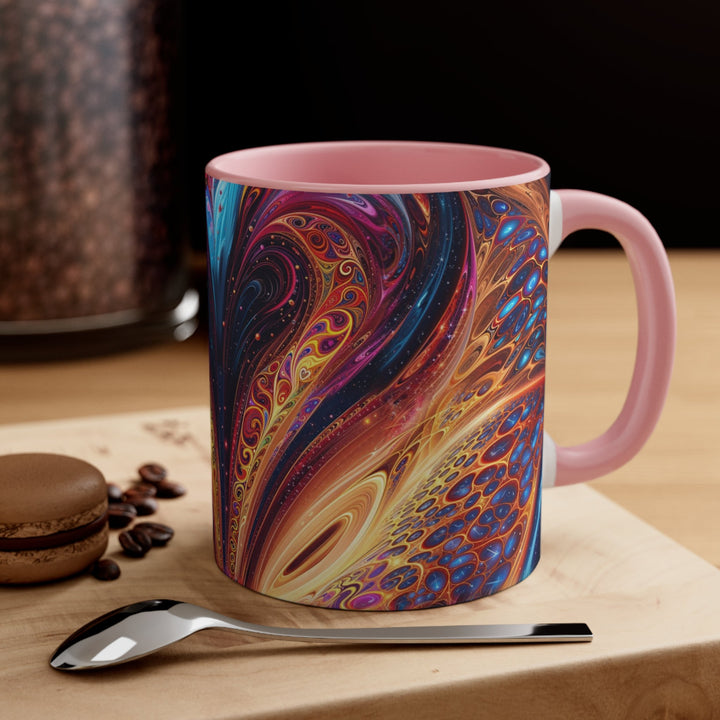 Cosmic Vibrant Swirls - Accent Coffee Mug - Mug - g(0D·IO) - Pink - 11oz -