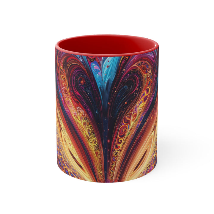 Cosmic Vibrant Swirls - Accent Coffee Mug - Mug - g(0D·IO) - Red - 11oz -