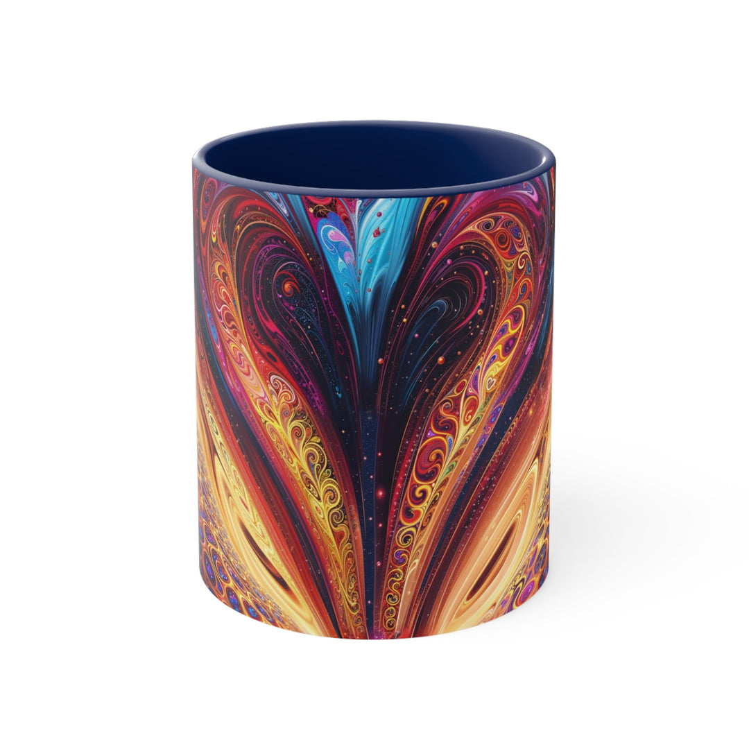 Cosmic Vibrant Swirls - Accent Coffee Mug - Mug - g(0D·IO) - Navy - 11oz -