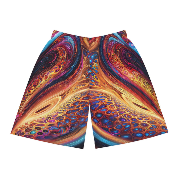 Cosmic Vibrant Swirls - AOP Basketball Shorts - All Over Prints - g(0D·IO) - Seam thread color automatically matched to design - XS -