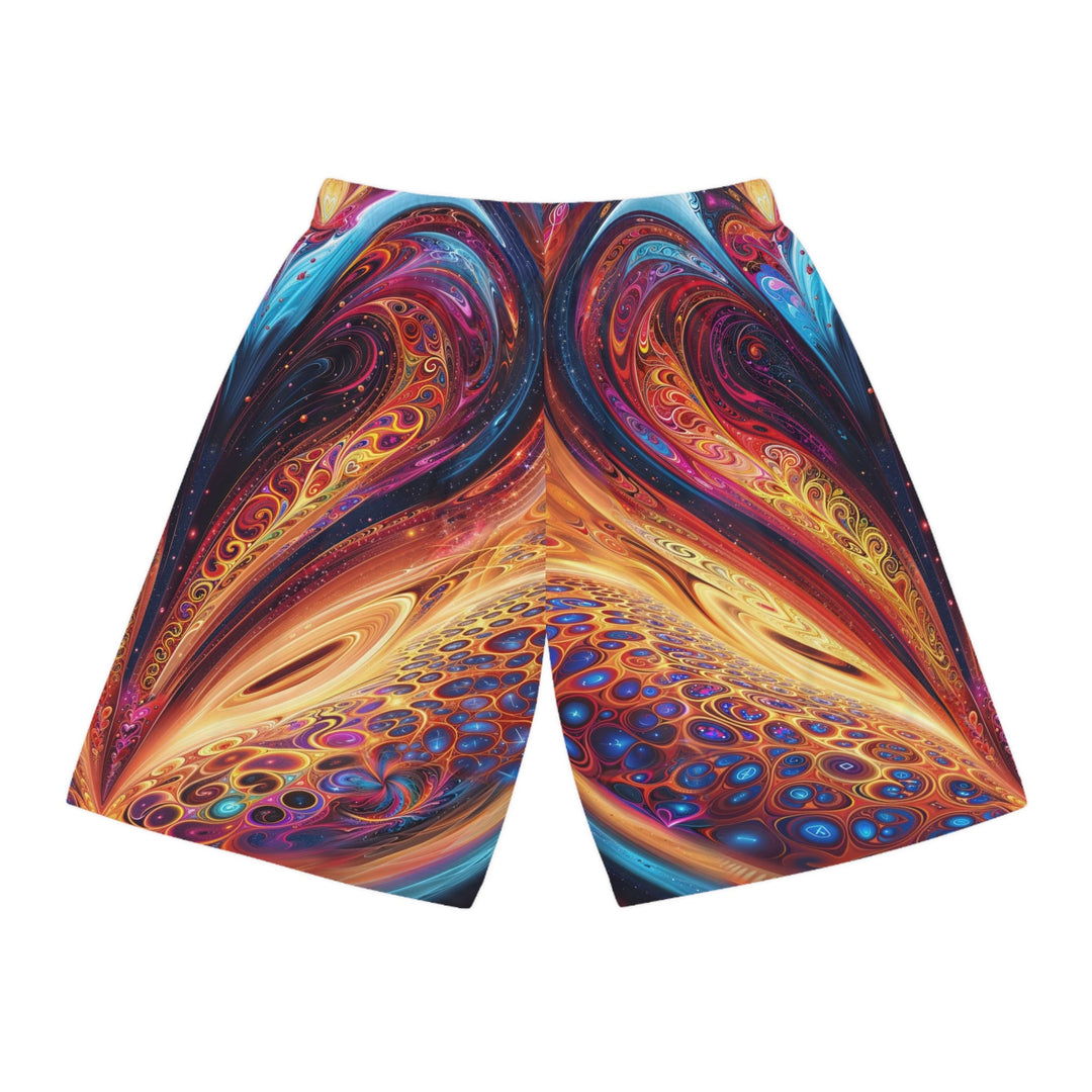 Cosmic Vibrant Swirls - AOP Basketball Shorts - All Over Prints - g(0D·IO) - Seam thread color automatically matched to design - XS -