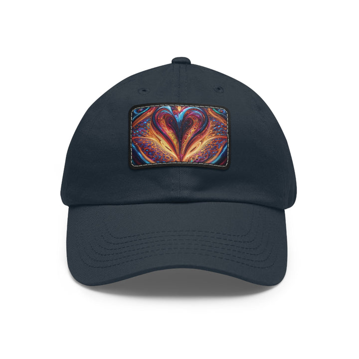 Cosmic Vibrant Swirls - Dad Hat - Hats - g(0D·IO) - Navy / Black patch - Rectangle - One size