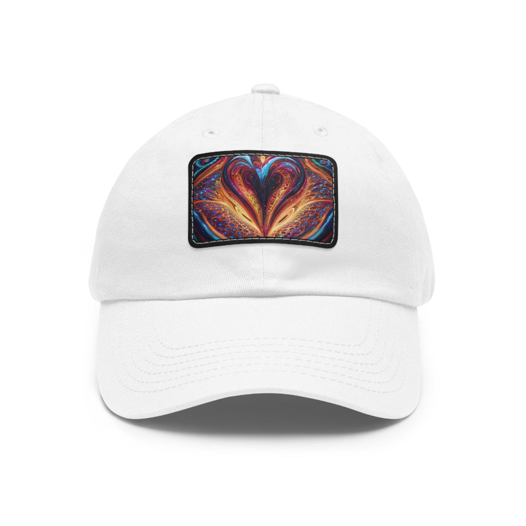 Cosmic Vibrant Swirls - Dad Hat - Hats - g(0D·IO) - White / Black patch - Rectangle - One size