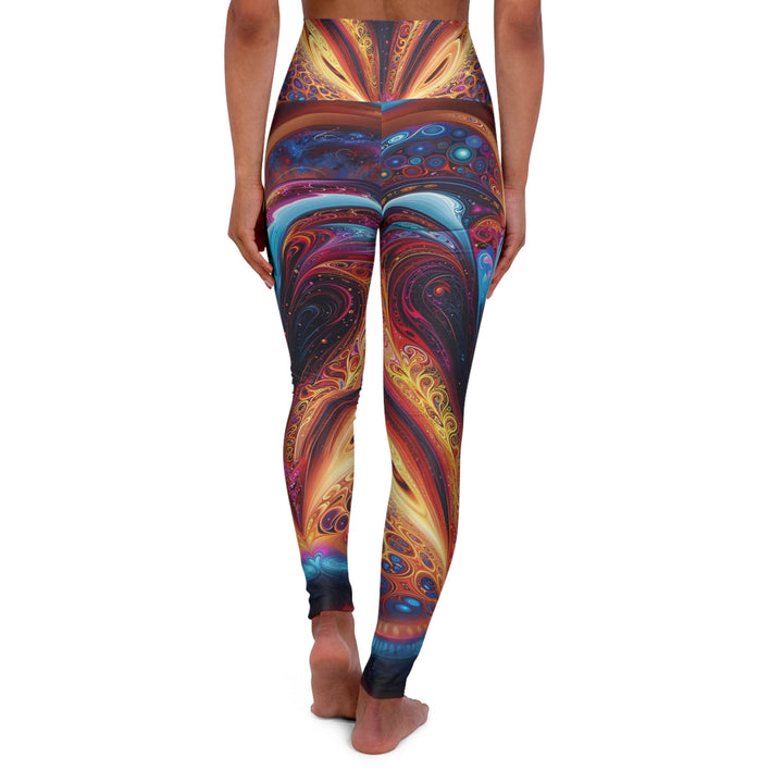 Cosmic Vibrant Swirls - High Waisted AOP Yoga Leggings - All Over Prints - g(0D·IO) - XS - -