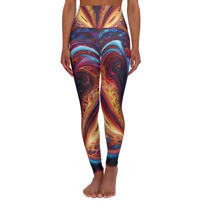 Cosmic Vibrant Swirls - High Waisted AOP Yoga Leggings - All Over Prints - g(0D·IO) - XS - -