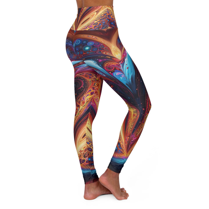 Cosmic Vibrant Swirls - High Waisted AOP Yoga Leggings - All Over Prints - g(0D·IO) - XS - -