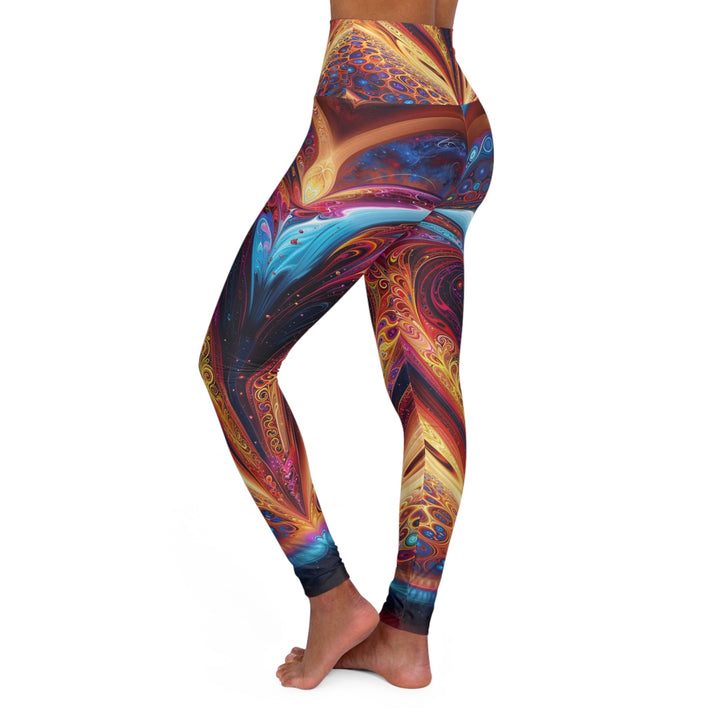 Cosmic Vibrant Swirls - High Waisted AOP Yoga Leggings - All Over Prints - g(0D·IO) - XS - -