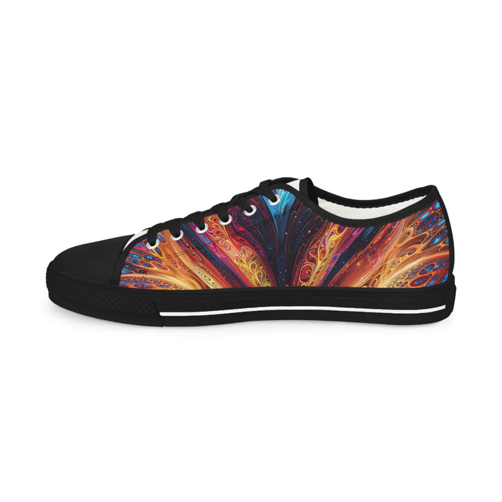 Cosmic Vibrant Swirls - Men's Lowtop Sneakers - Shoes - g(0D·IO) - US 5 - Black sole -