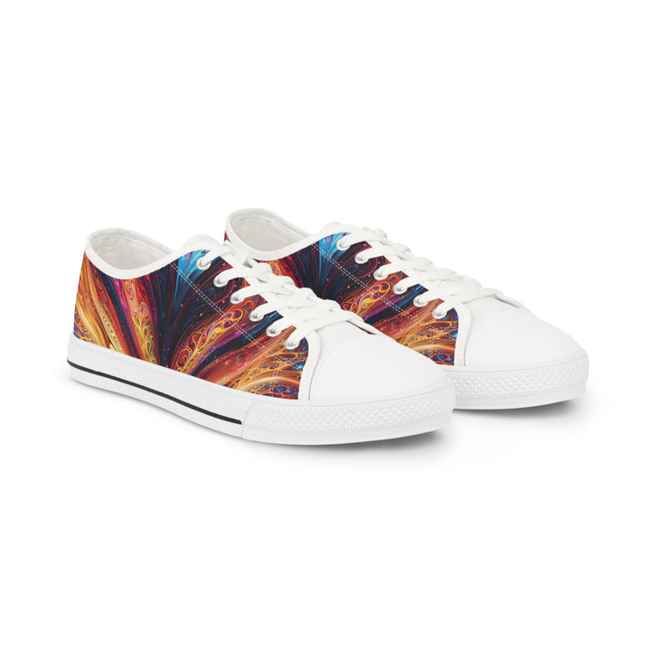 Cosmic Vibrant Swirls - Men's Lowtop Sneakers - Shoes - g(0D·IO) - US 5 - White sole -