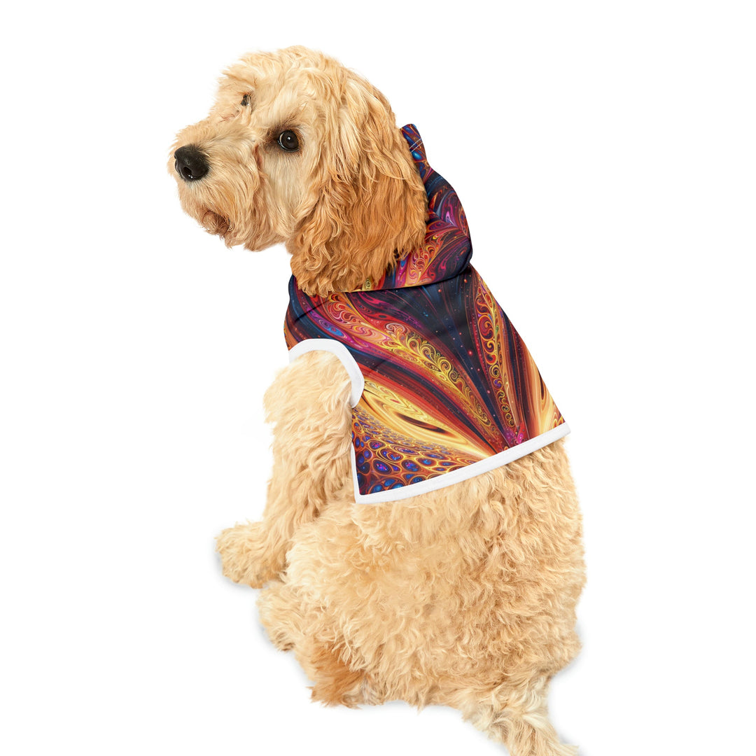 Cosmic Vibrant Swirls - Pet Hoodie - Pets - g(0D·IO) - XXS - Black Rib -