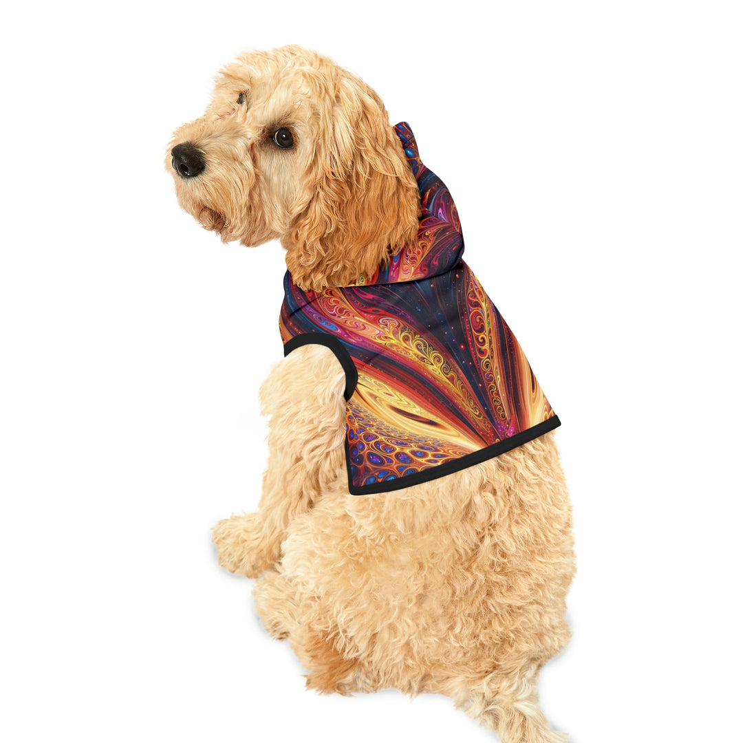 Cosmic Vibrant Swirls - Pet Hoodie - Pets - g(0D·IO) - XXS - Black Rib -