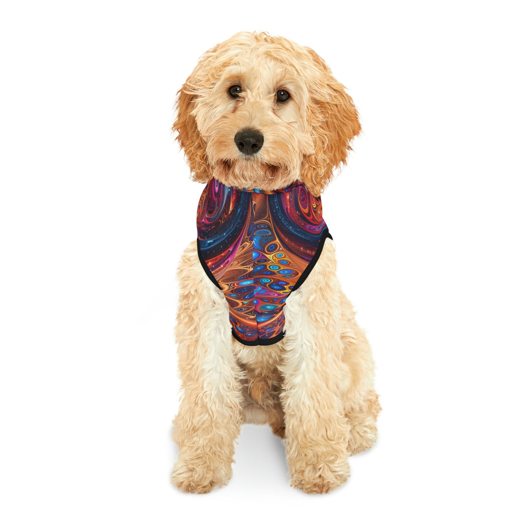 Cosmic Vibrant Swirls - Pet Hoodie - Pets - g(0D·IO) - XXS - Black Rib -