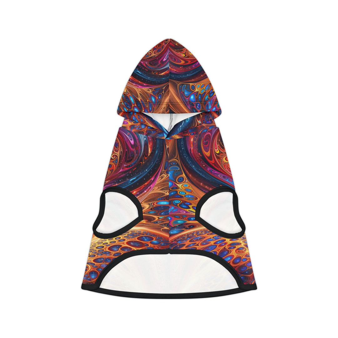 Cosmic Vibrant Swirls - Pet Hoodie - Pets - g(0D·IO) - XXS - Black Rib -