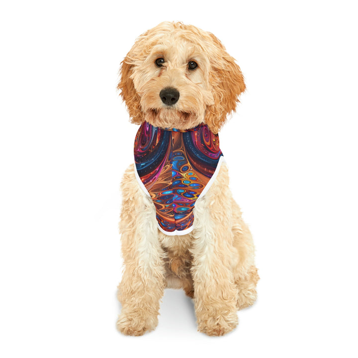 Cosmic Vibrant Swirls - Pet Hoodie - Pets - g(0D·IO) - XXS - Black Rib -