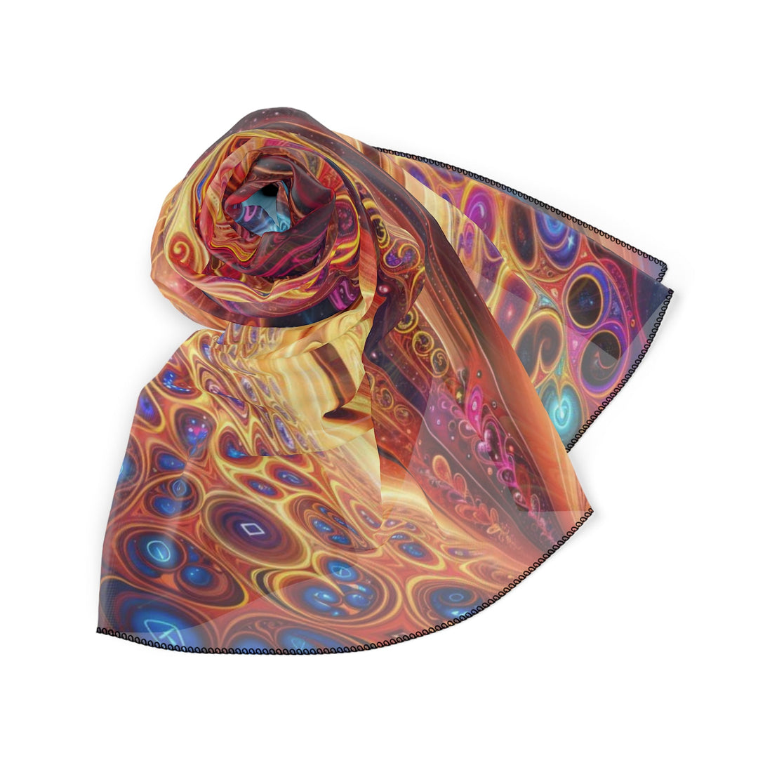 Cosmic Vibrant Swirls - Poly Scarf - Accessories - g(0D·IO) - Poly chiffon - 50" × 50" -