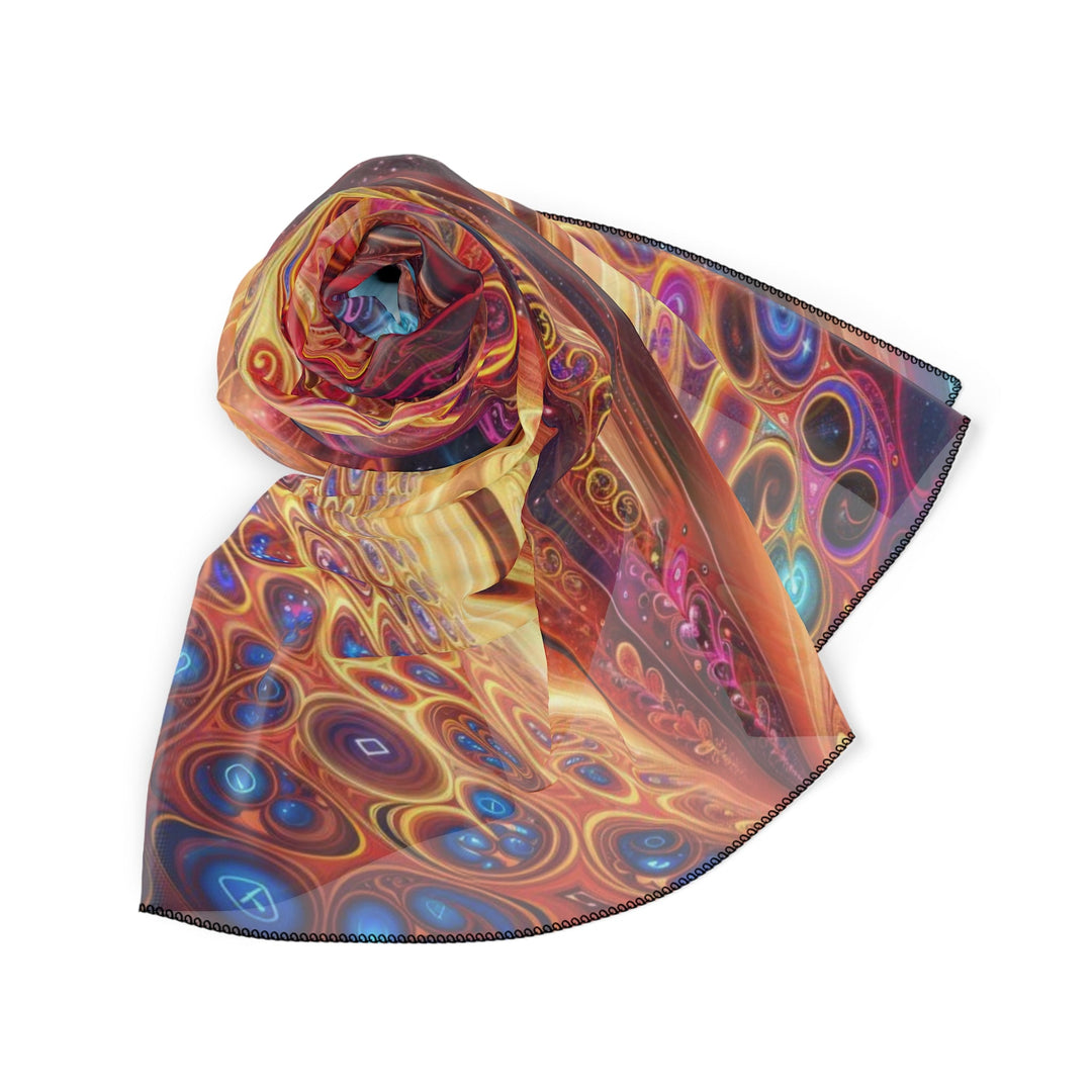 Cosmic Vibrant Swirls - Poly Scarf - Accessories - g(0D·IO) - Poly chiffon - 50" × 50" -