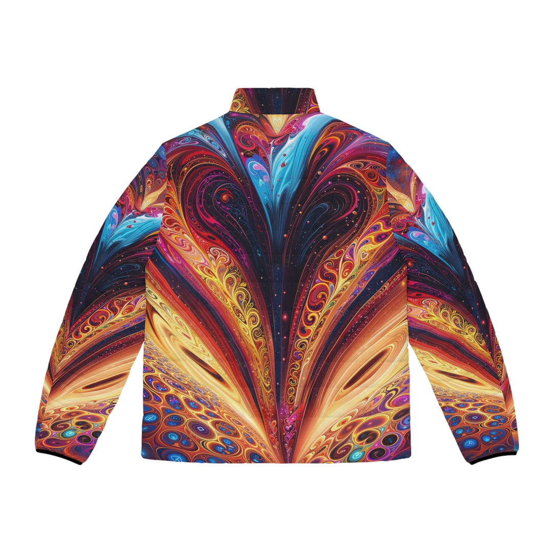 Cosmic Vibrant Swirls - Puffer Jacket - All Over Prints - g(0D·IO) - S - Black zipper -