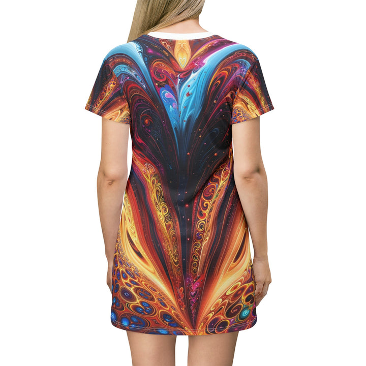 Cosmic Vibrant Swirls - T-Shirt Dress - All Over Prints - g(0D·IO) - XS - -