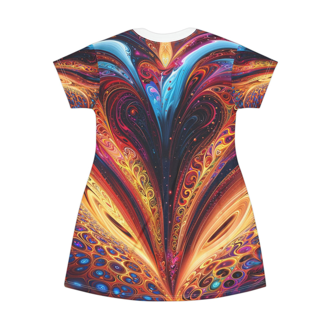 Cosmic Vibrant Swirls - T-Shirt Dress - All Over Prints - g(0D·IO) - XS - -