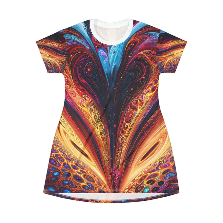 Cosmic Vibrant Swirls - T-Shirt Dress - All Over Prints - g(0D·IO) - XS - -