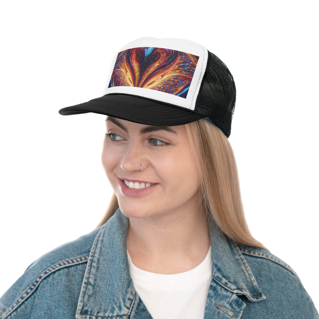 Cosmic Vibrant Swirls - Trucker Hat - Hats - g(0D·IO) - Pink - One size -