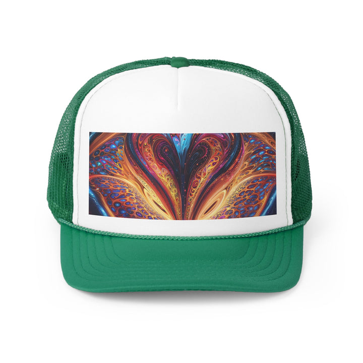 Cosmic Vibrant Swirls - Trucker Hat - Hats - g(0D·IO) - Green - One size -