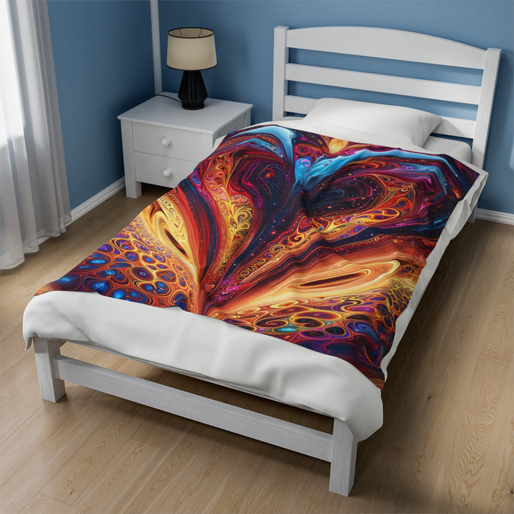 Cosmic Vibrant Swirls - Velveteen Plush Blanket - All Over Prints - g(0D·IO) - 30" × 40" - -