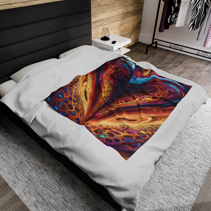 Cosmic Vibrant Swirls - Velveteen Plush Blanket - All Over Prints - g(0D·IO) - 30" × 40" - -