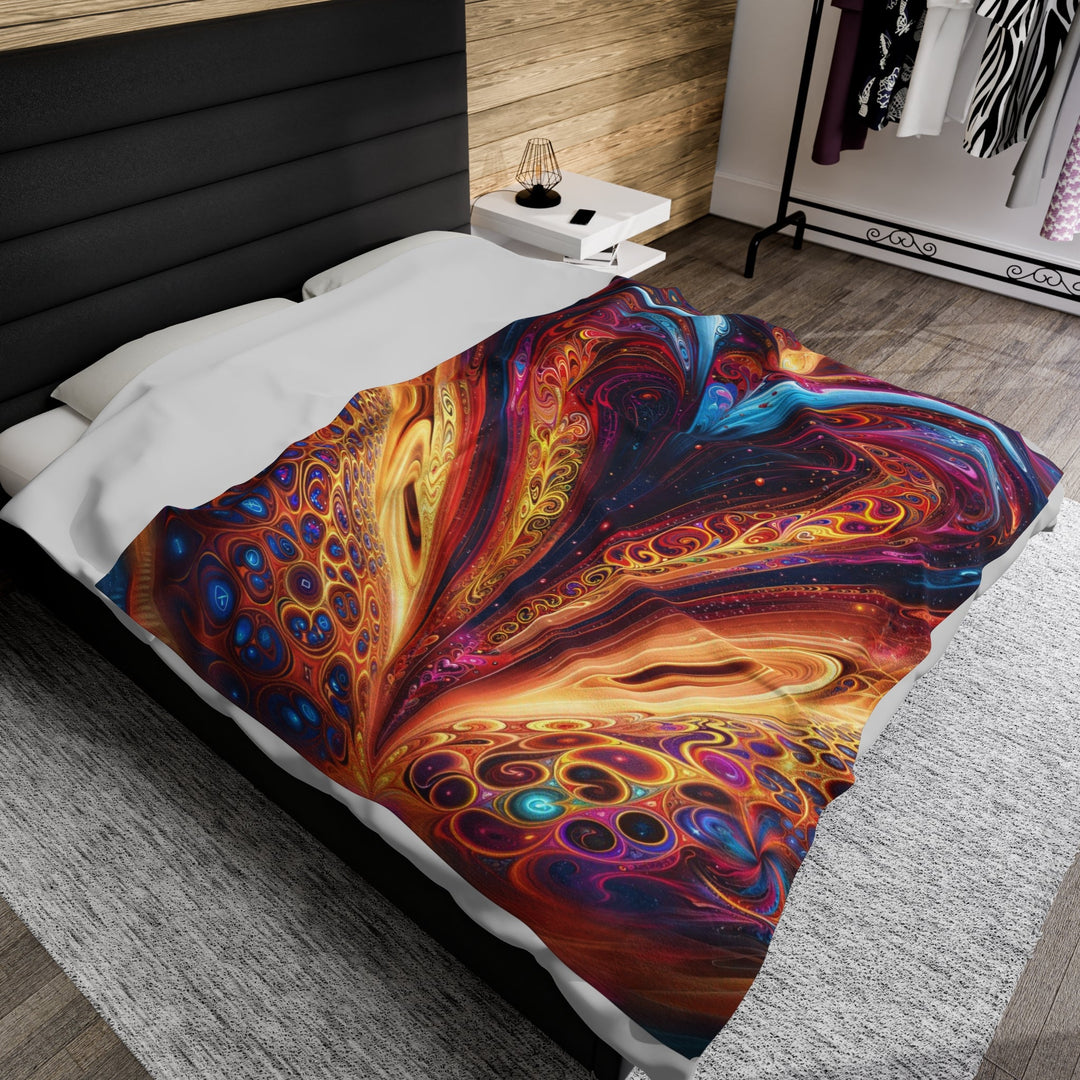 Cosmic Vibrant Swirls - Velveteen Plush Blanket - All Over Prints - g(0D·IO) - 30" × 40" - -