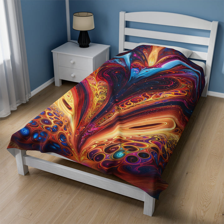 Cosmic Vibrant Swirls - Velveteen Plush Blanket - All Over Prints - g(0D·IO) - 30" × 40" - -