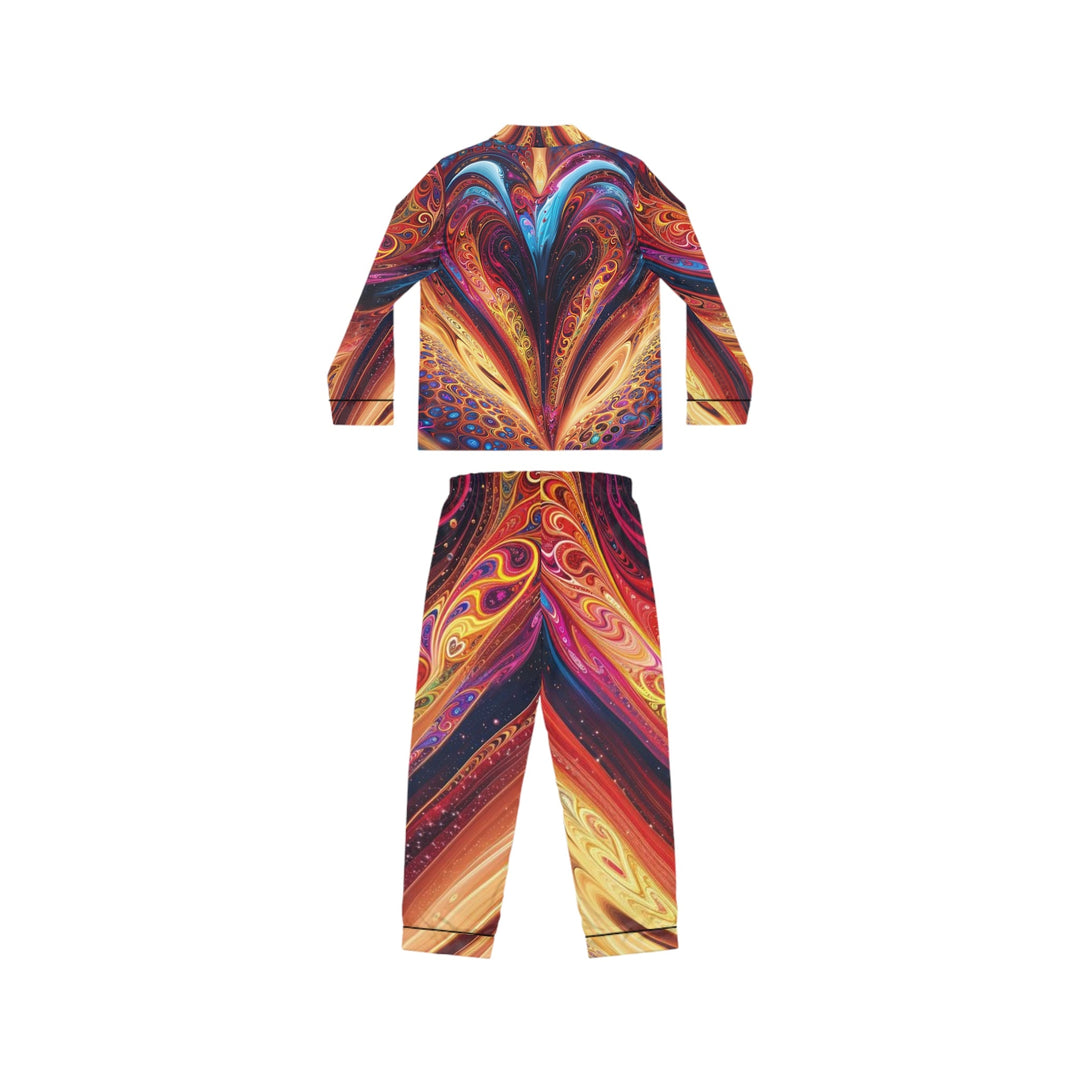 Cosmic Vibrant Swirls - Women's Satin Pajamas - All Over Prints - g(0D·IO) - XS/S - Black -