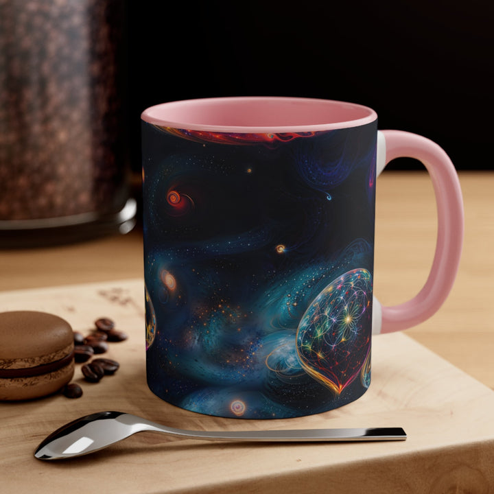 Cosmic Vibrant Tapestry - Accent Coffee Mug - Mug - g(0D·IO) - Pink - 11oz -