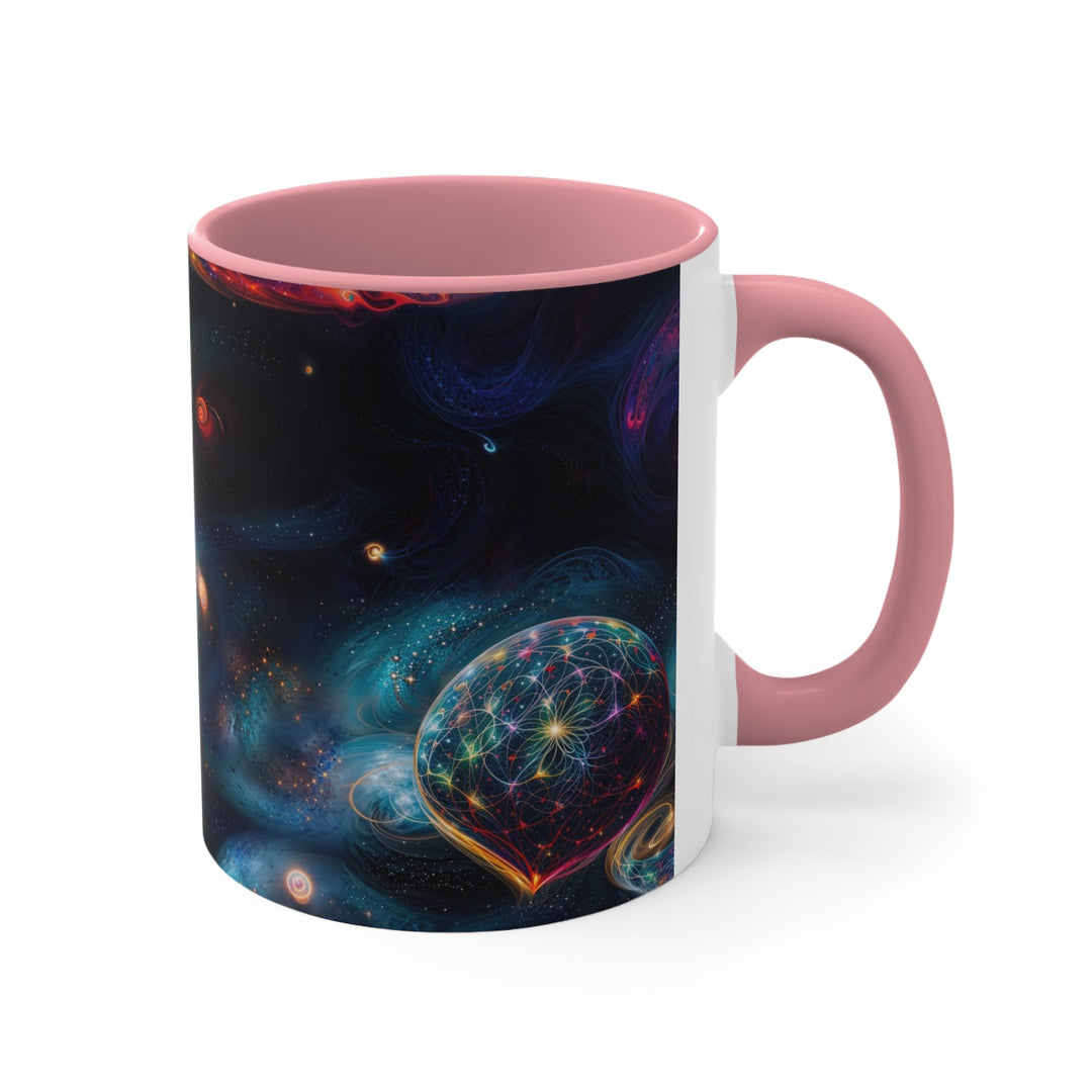 Cosmic Vibrant Tapestry - Accent Coffee Mug - Mug - g(0D·IO) - Pink - 11oz -