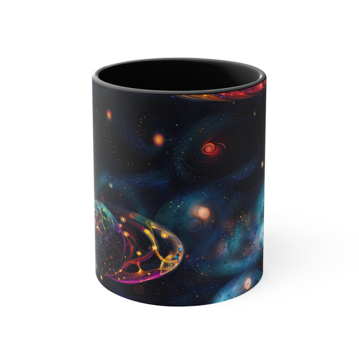 Cosmic Vibrant Tapestry - Accent Coffee Mug - Mug - g(0D·IO) - Black - 11oz -