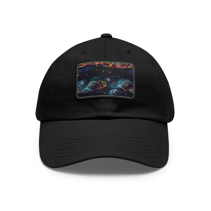 Cosmic Vibrant Tapestry - Dad Hat - Hats - g(0D·IO) - Black / Black patch - Rectangle - One size