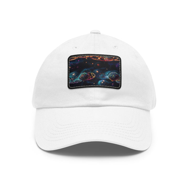 Cosmic Vibrant Tapestry - Dad Hat - Hats - g(0D·IO) - White / Black patch - Rectangle - One size