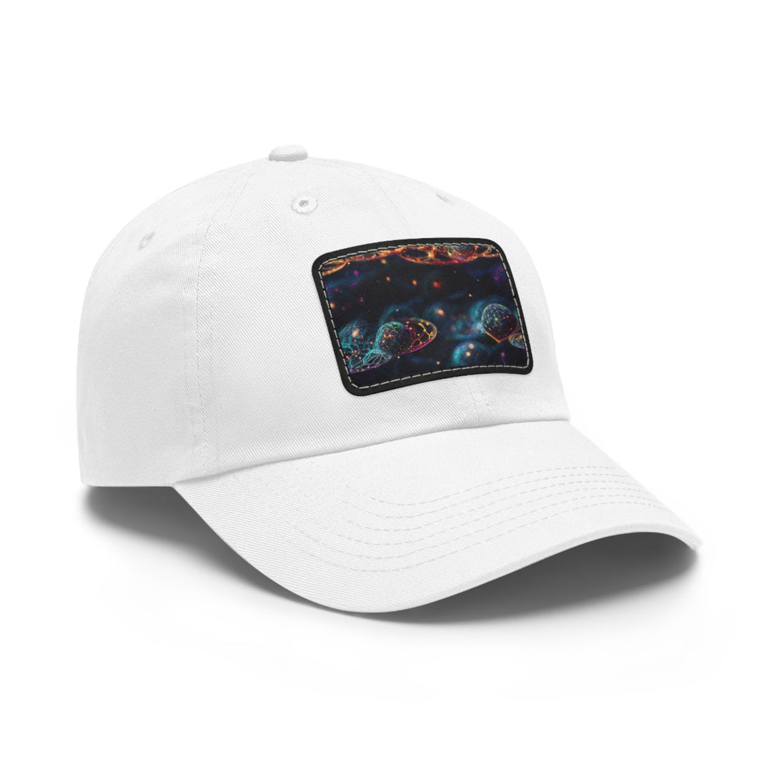 Cosmic Vibrant Tapestry - Dad Hat - Hats - g(0D·IO) - White / Black patch - Rectangle - One size