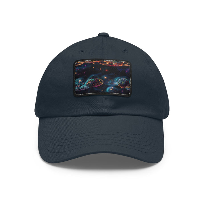 Cosmic Vibrant Tapestry - Dad Hat - Hats - g(0D·IO) - Navy / Black patch - Rectangle - One size