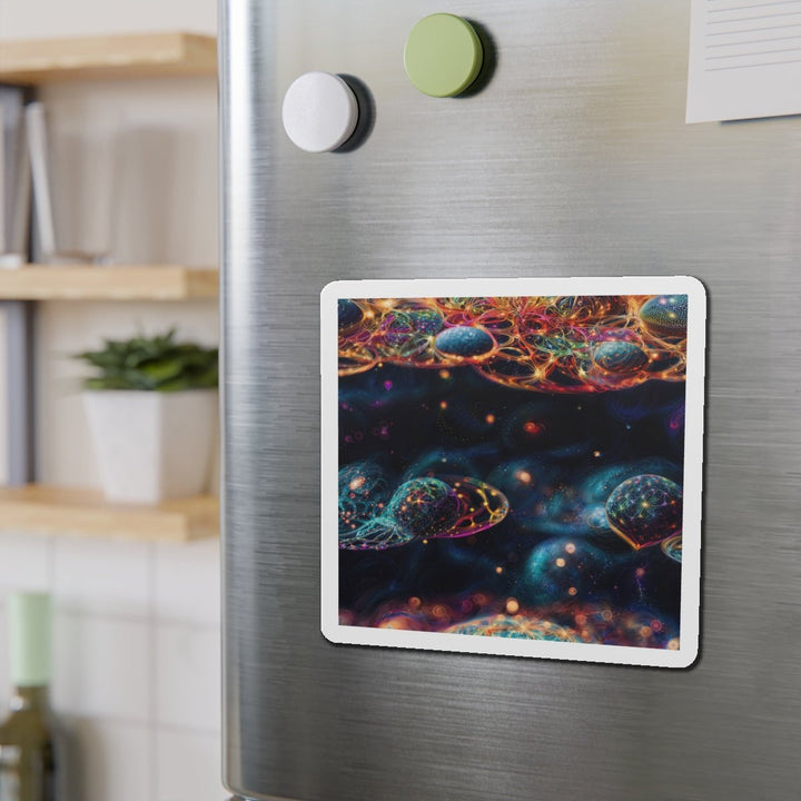 Cosmic Vibrant Tapestry - Die-cut Magnet - Home Decor - g(0D·IO) - 6 × 6" - Die-Cut - 1 pc