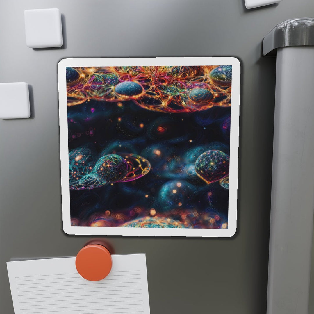 Cosmic Vibrant Tapestry - Die-cut Magnet - Home Decor - g(0D·IO) - 6 × 6" - Die-Cut - 1 pc