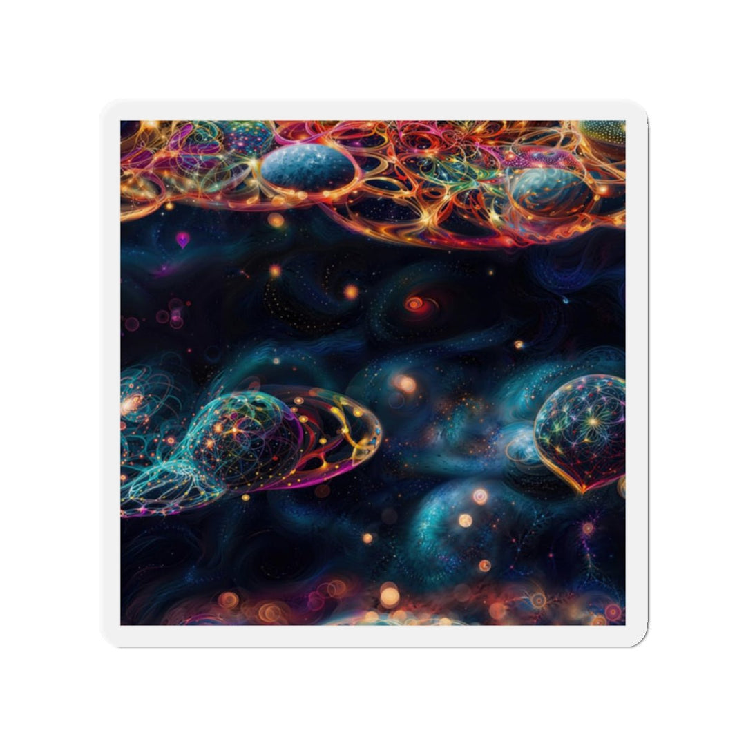 Cosmic Vibrant Tapestry - Die-cut Magnet - Home Decor - g(0D·IO) - 2" x 2" - Die-Cut - 1 pc