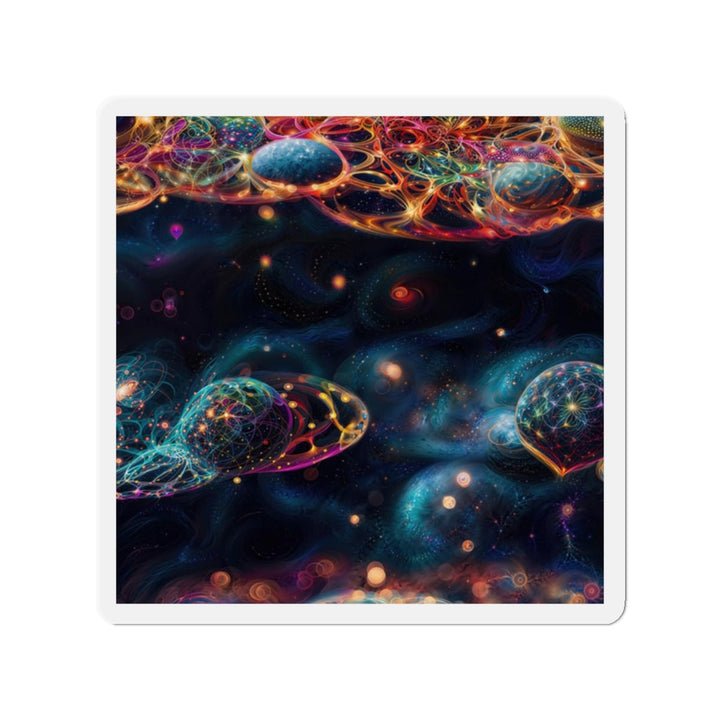 Cosmic Vibrant Tapestry - Die-cut Magnet - Home Decor - g(0D·IO) - 2" x 2" - Die-Cut - 1 pc