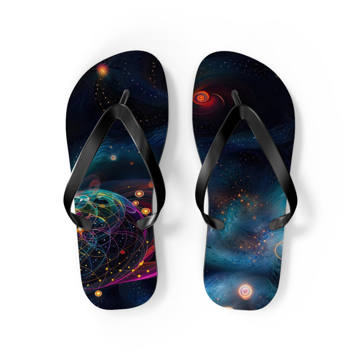 Cosmic Vibrant Tapestry - Flip Flops - Shoes - g(0D·IO) - M - Black sole -