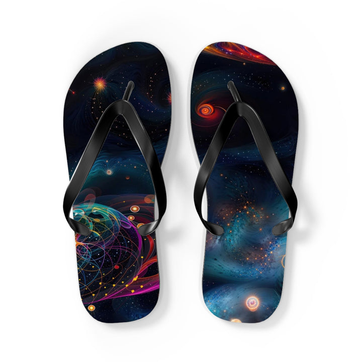 Cosmic Vibrant Tapestry - Flip Flops - Shoes - g(0D·IO) - L - Black sole -