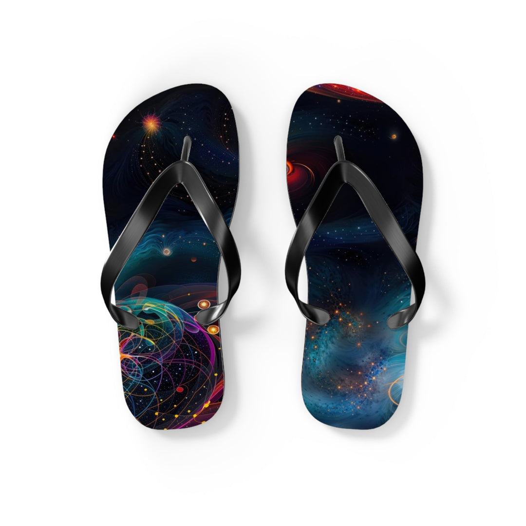 Cosmic Vibrant Tapestry - Flip Flops - Shoes - g(0D·IO) - S - Black sole -